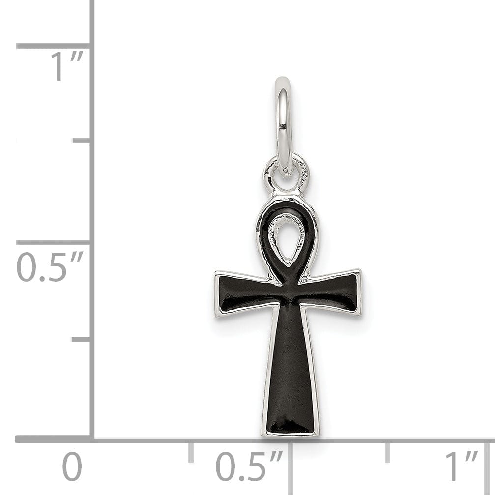 Lovely Rita's Pendants & Charms Sterling Silver Enamel Ankh Cross Pendant