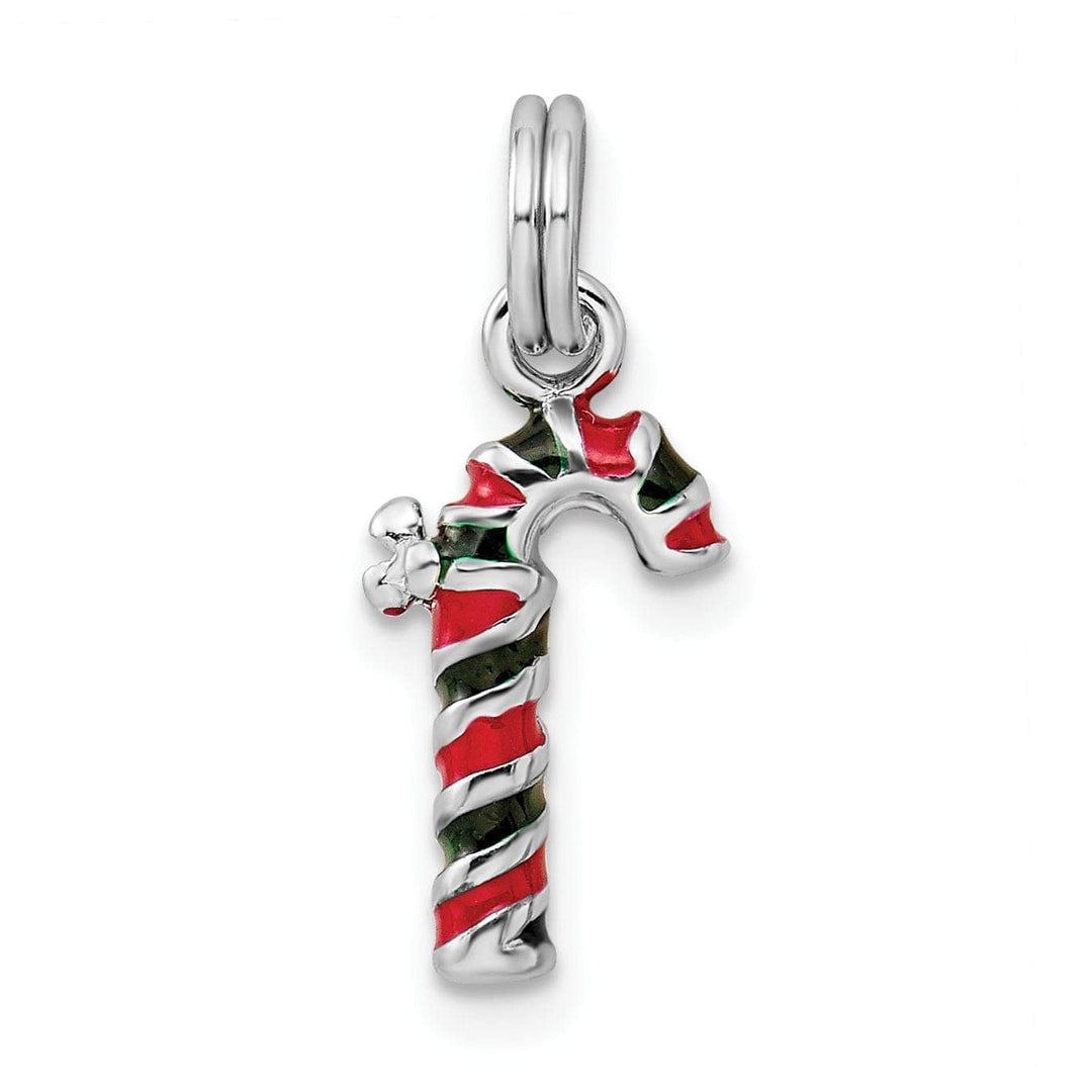 Lovely Rita's Pendants & Charms Sterling Silver Enamel Candy Cane Charm Pendant