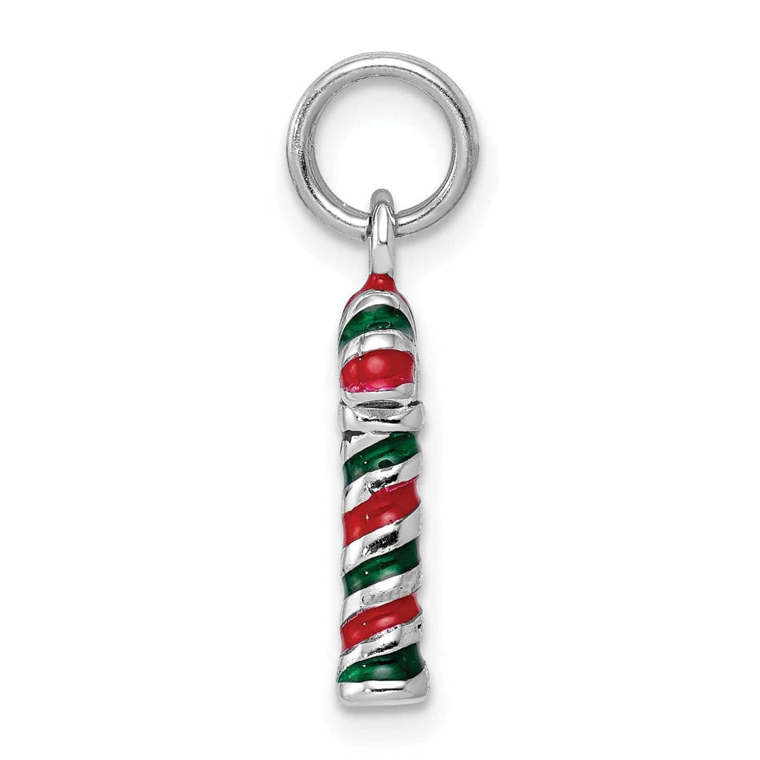 Lovely Rita's Pendants & Charms Sterling Silver Enamel Candy Cane Charm Pendant