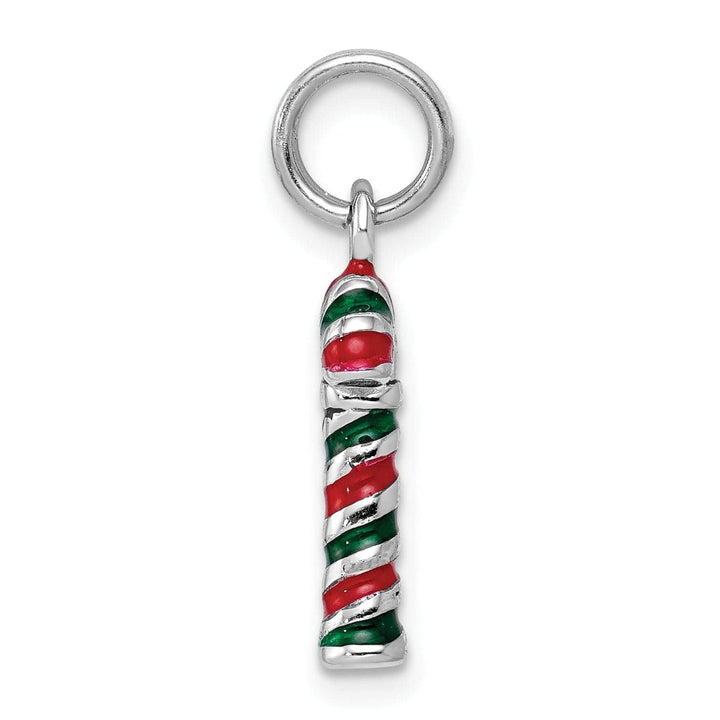 Lovely Rita's Pendants & Charms Sterling Silver Enamel Candy Cane Charm Pendant