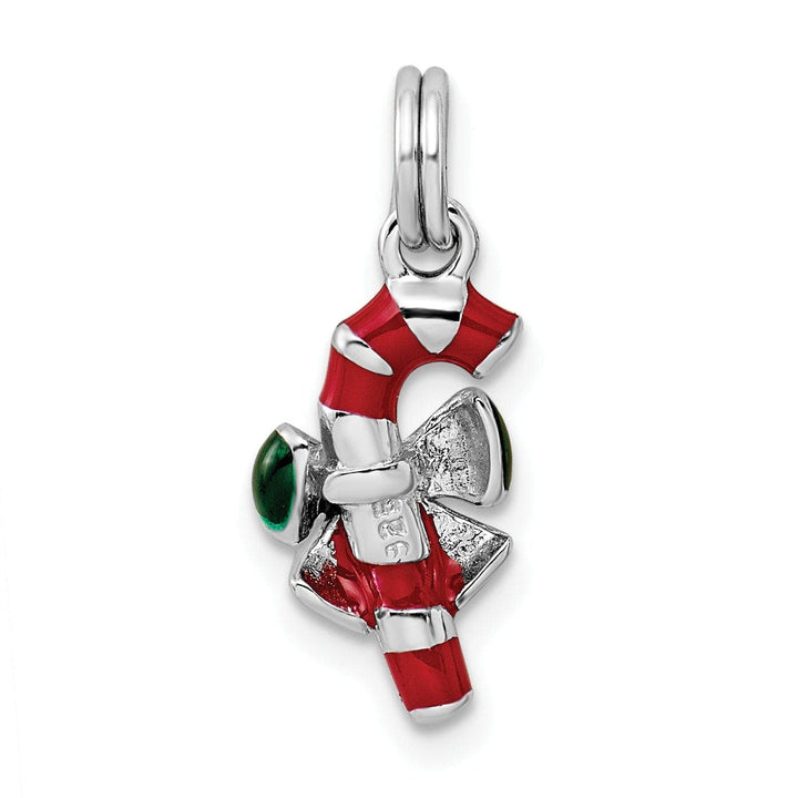 Lovely Rita's Pendants & Charms Sterling Silver Enamel Candy Cane Charm Pendant