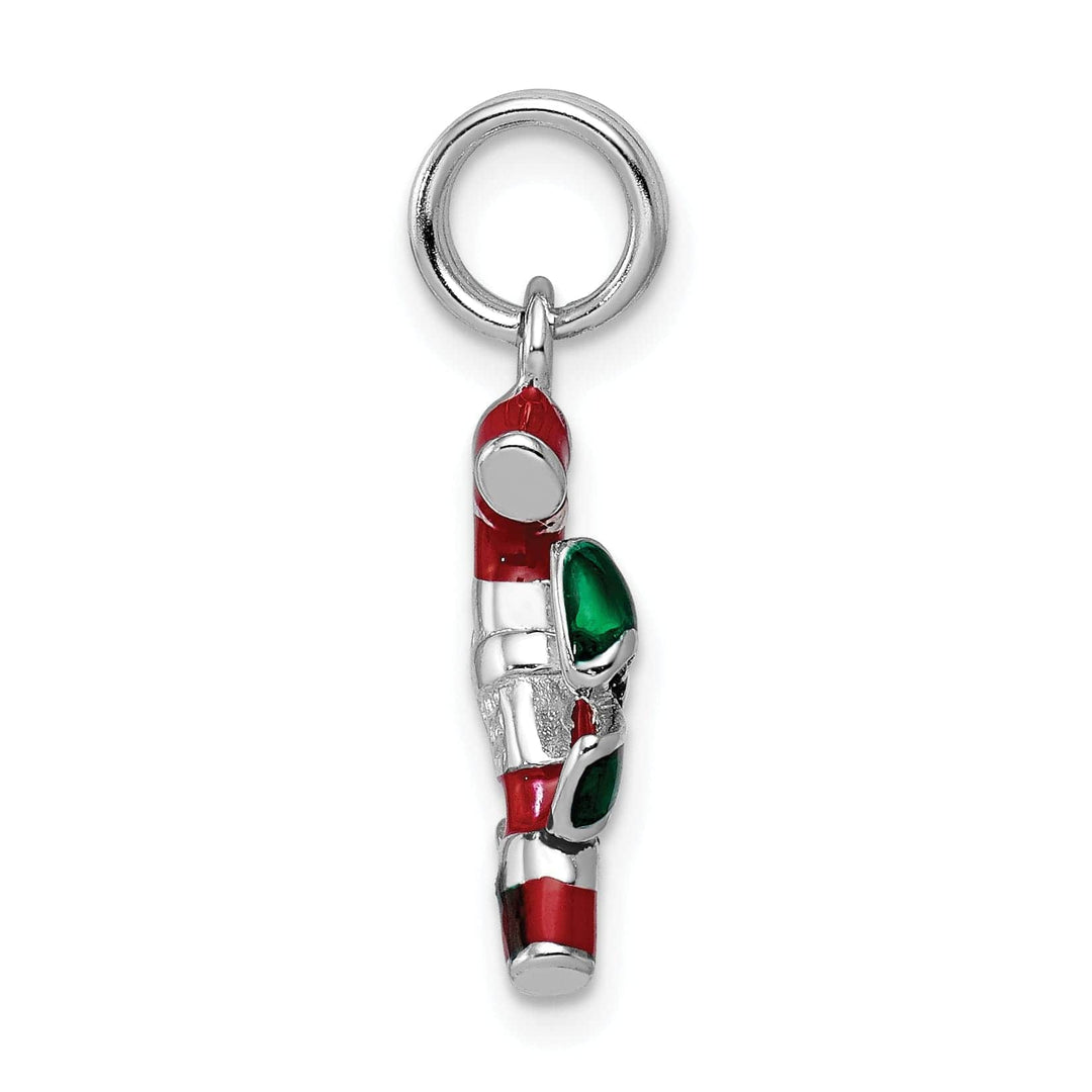 Lovely Rita's Pendants & Charms Sterling Silver Enamel Candy Cane Charm Pendant