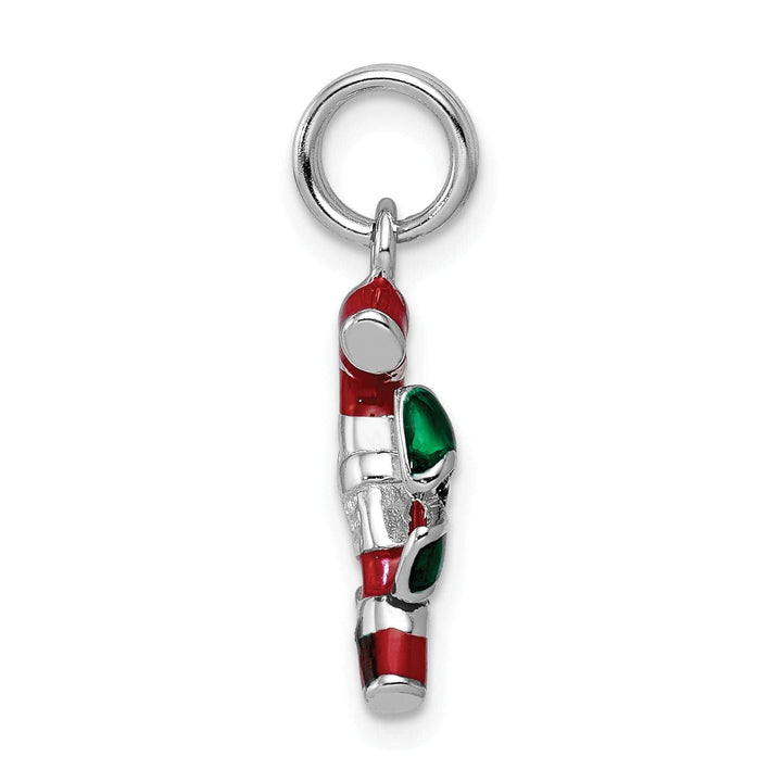 Lovely Rita's Pendants & Charms Sterling Silver Enamel Candy Cane Charm Pendant