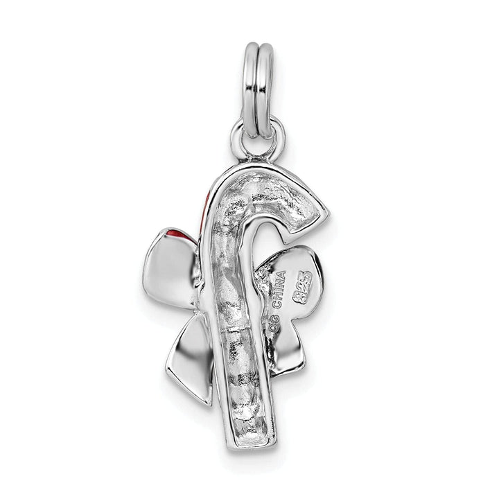 Lovely Rita's Pendants & Charms Sterling Silver Enamel Candy Cane Charm Pendant