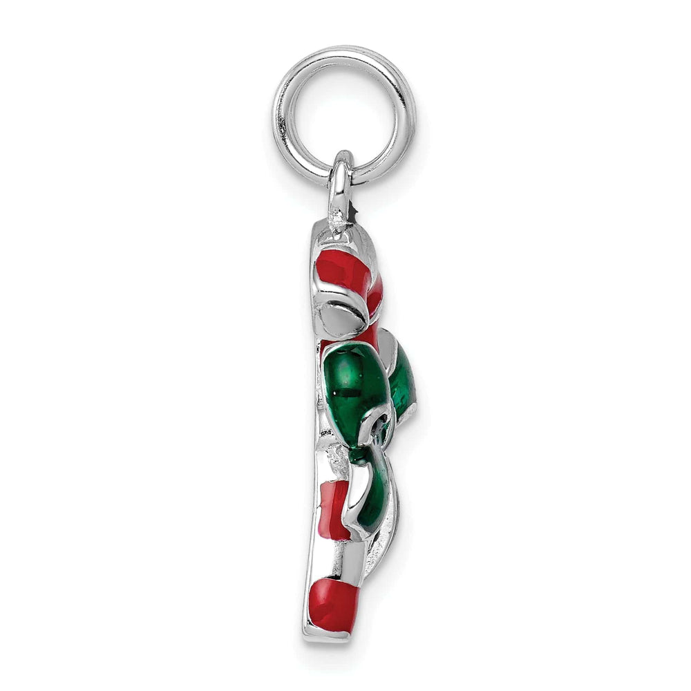 Lovely Rita's Pendants & Charms Sterling Silver Enamel Candy Cane Charm Pendant
