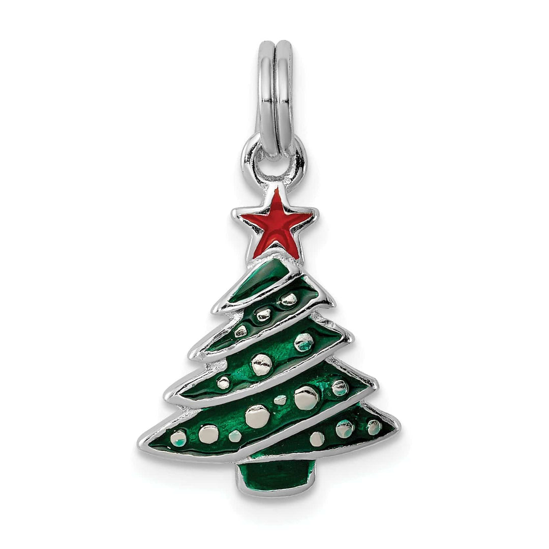 Lovely Rita's Pendants & Charms Sterling Silver Enamel Christmas Tree Pendant