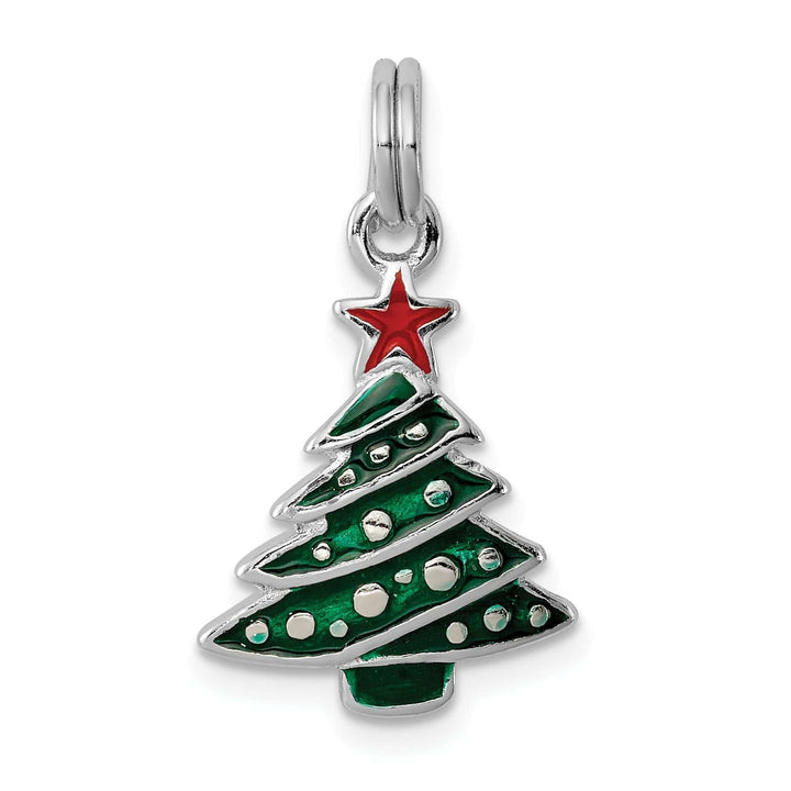 Lovely Rita's Pendants & Charms Sterling Silver Enamel Christmas Tree Pendant