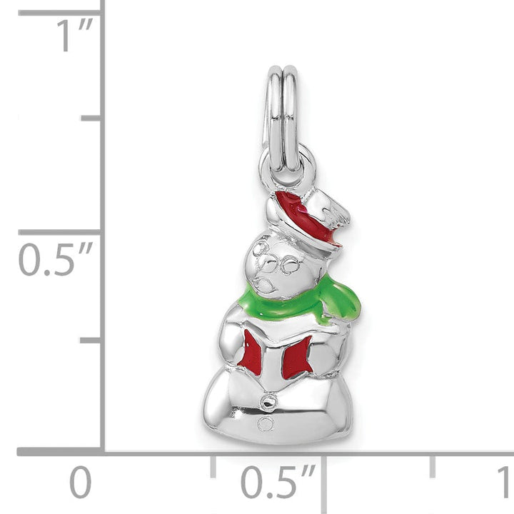 Lovely Rita's Pendants & Charms Sterling Silver Enamel Snowman Charm Pendant