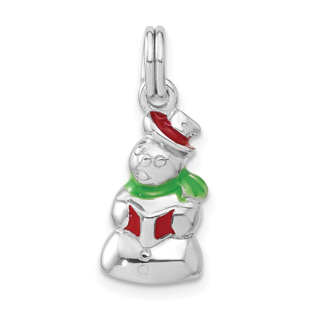 Lovely Rita's Pendants & Charms Sterling Silver Enamel Snowman Charm Pendant
