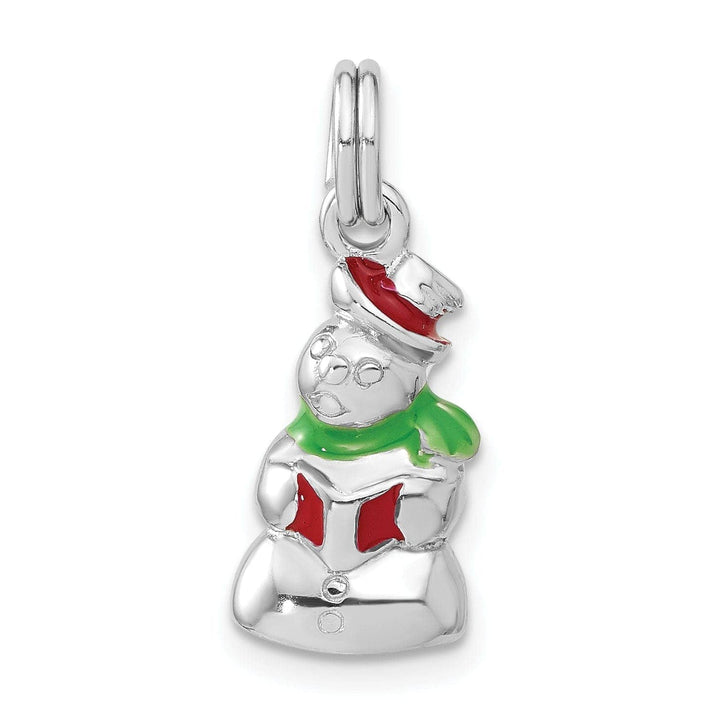 Lovely Rita's Pendants & Charms Sterling Silver Enamel Snowman Charm Pendant