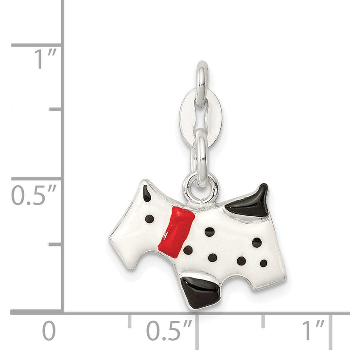 Lovely Rita's Pendants & Charms Sterling Silver Enameled 3-D Scottie Dog Charm
