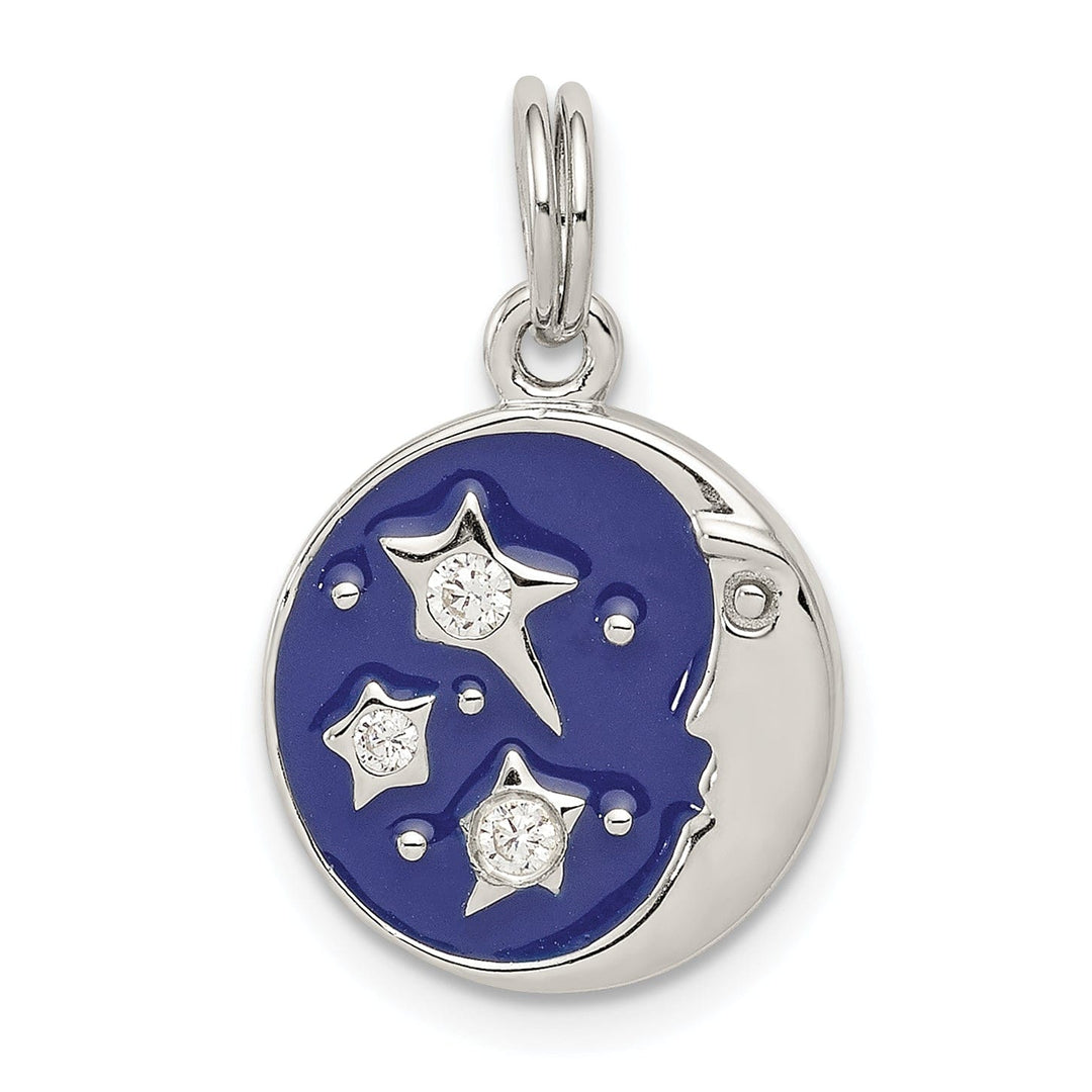 Lovely Rita's Pendants & Charms Sterling Silver Enameled and CZ Moon Star Charm