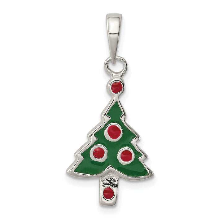 Lovely Rita's Pendants & Charms Sterling Silver Enameled Christmas Tree Pendant