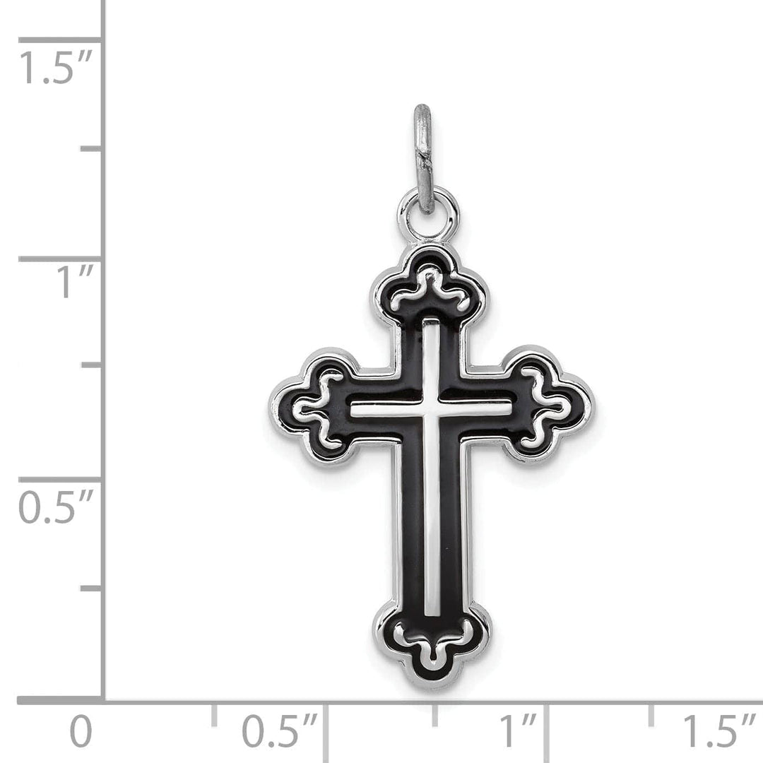 Lovely Rita's Pendants & Charms Sterling Silver Enameled Cross Pendant