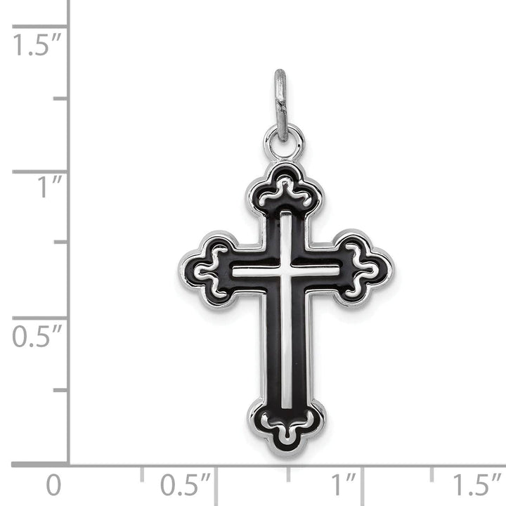 Lovely Rita's Pendants & Charms Sterling Silver Enameled Cross Pendant