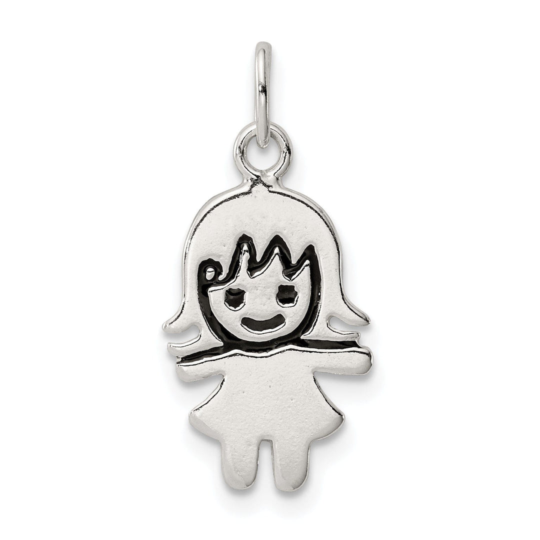Lovely Rita's Pendants & Charms Sterling Silver Enameled Girl Charm