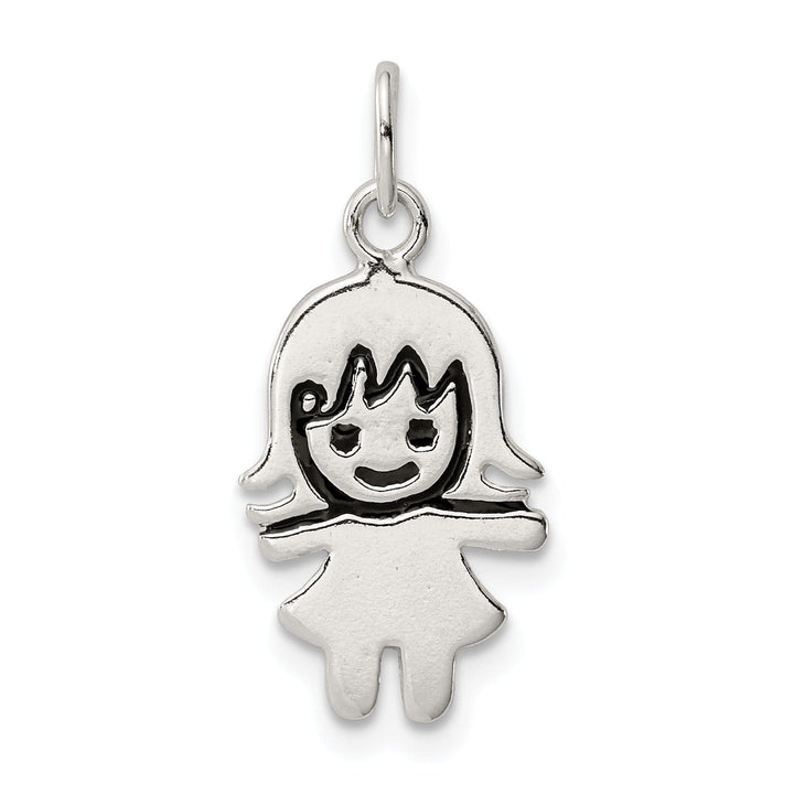 Lovely Rita's Pendants & Charms Sterling Silver Enameled Girl Charm