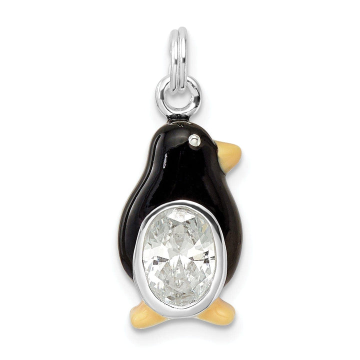 Lovely Rita's Pendants & Charms Sterling Silver Enameled Polished Penguin Charm