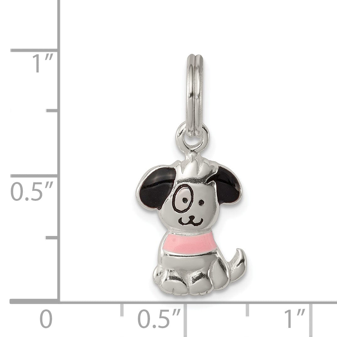 Lovely Rita's Pendants & Charms Sterling Silver Enameled Puppy Charm