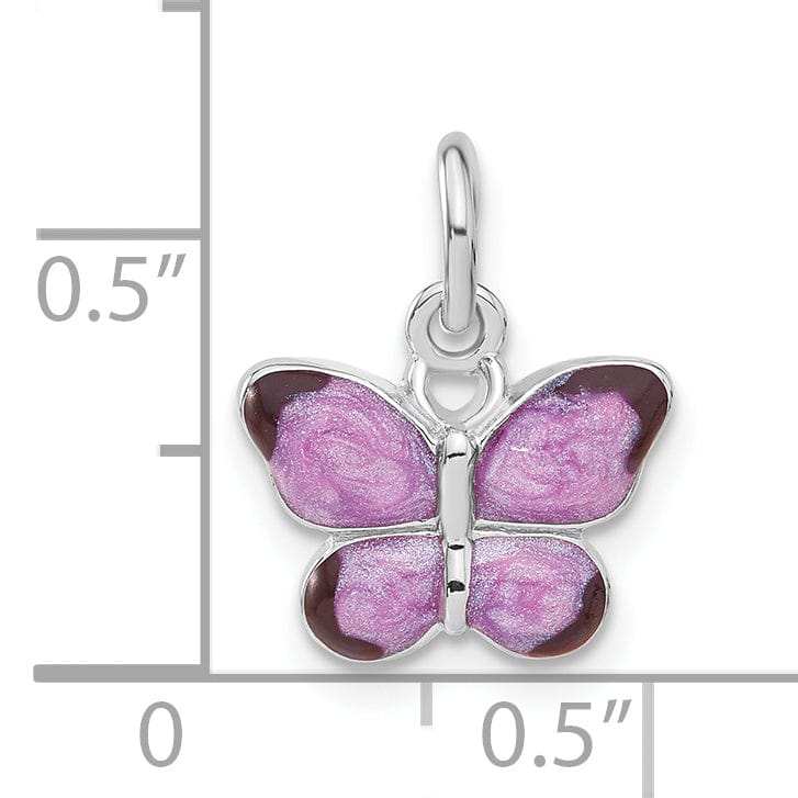 Lovely Rita's Pendants & Charms Sterling Silver Enameled Purple Butterfly Charm