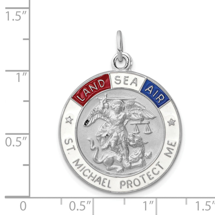 Lovely Rita's Pendants & Charms Sterling Silver Enameled Saint Michael Medal