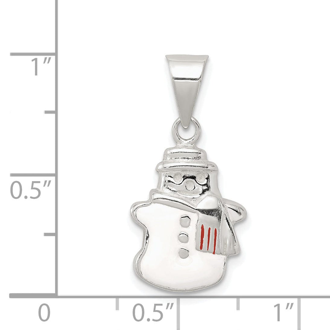 Lovely Rita's Pendants & Charms Sterling Silver Enameled Snowman Charm Pendant