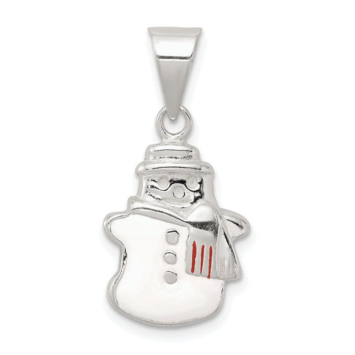 Lovely Rita's Pendants & Charms Sterling Silver Enameled Snowman Charm Pendant