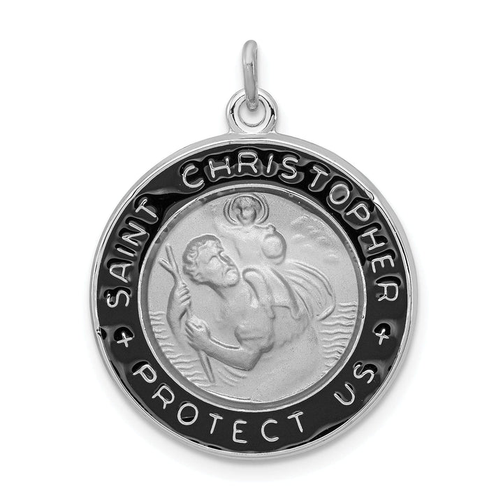 Lovely Rita's Pendants & Charms Sterling Silver Enameled St. Christopher Medal