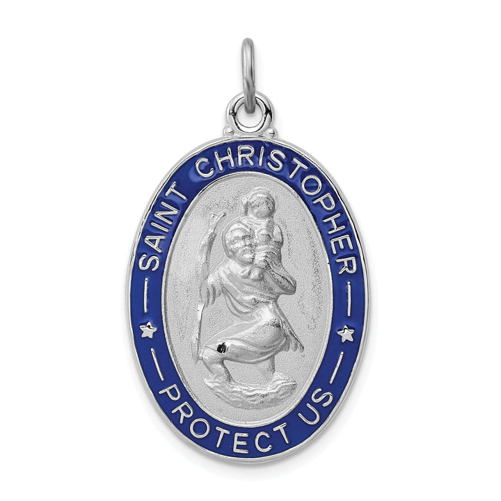 Lovely Rita's Pendants & Charms Sterling Silver Enameled St. Christopher Medal