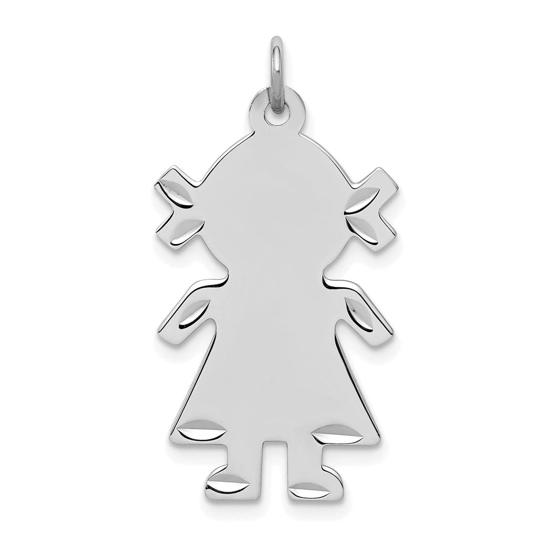 Lovely Rita's Pendants & Charms Sterling Silver Engravable Girl Disc Charm