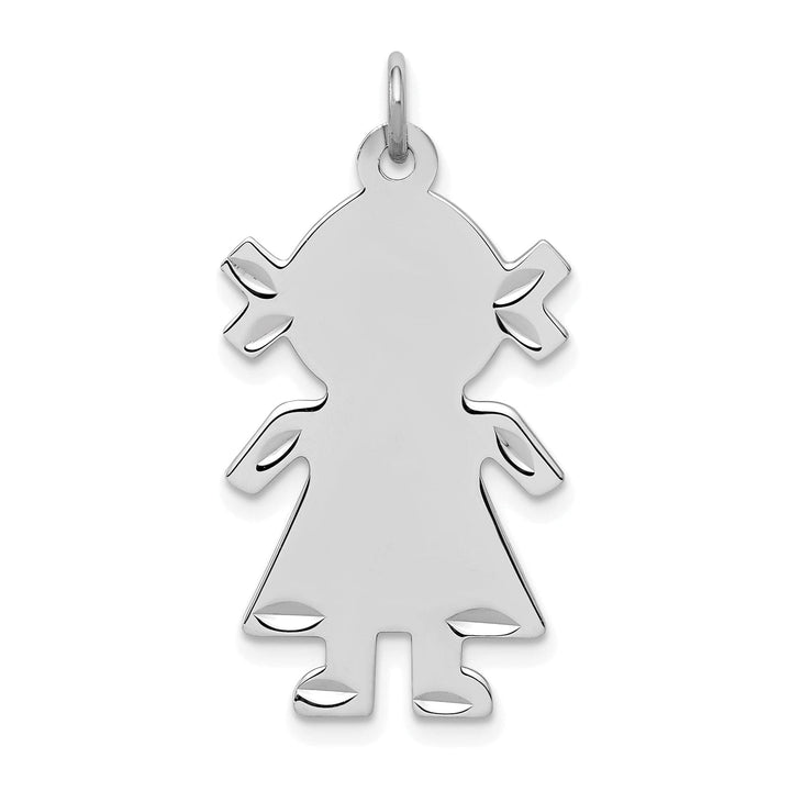 Lovely Rita's Pendants & Charms Sterling Silver Engravable Girl Disc Charm