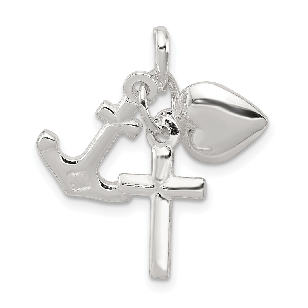 Lovely Rita's Pendants & Charms Sterling Silver Faith Hope Charity Charm Pendant