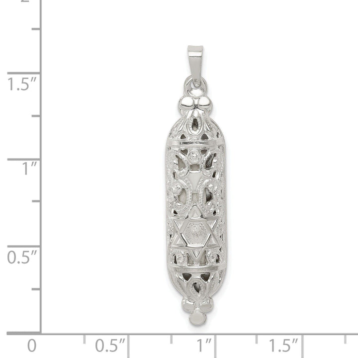 Celebration of Faith Pendants & Charms Sterling Silver Fancy Mezuzah Pendant