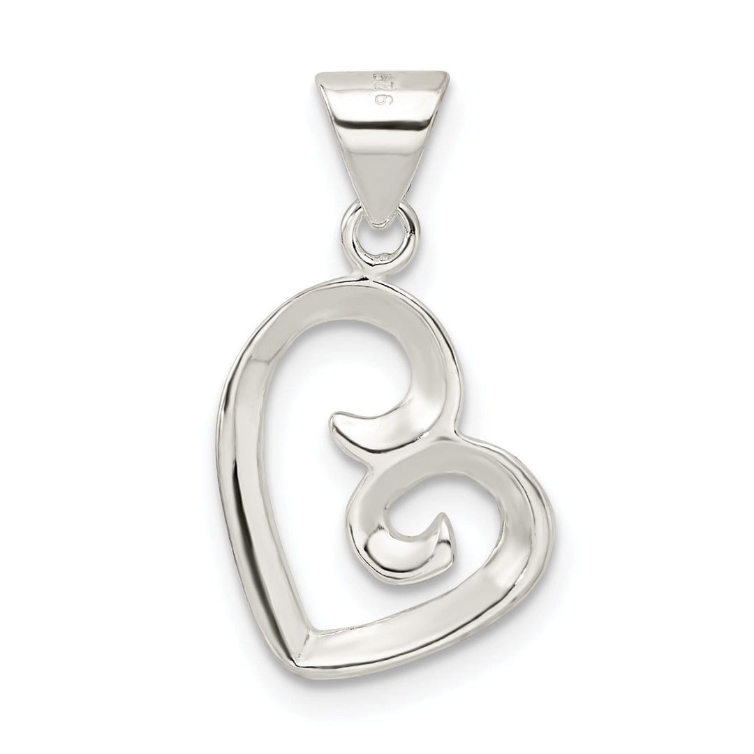 Lovely Rita's Pendants & Charms Sterling Silver Fancy Swirl Open Heart Pendant