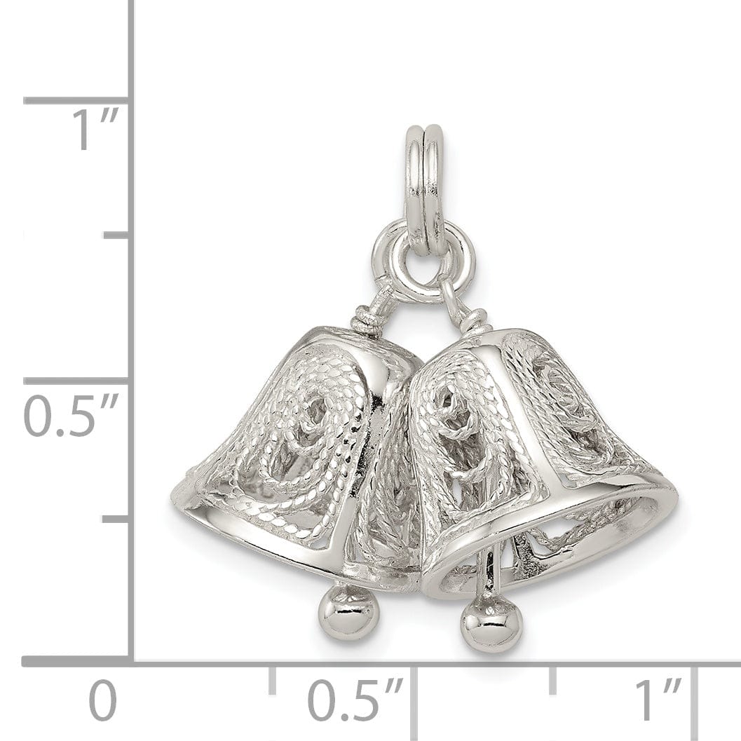 Lovely Rita's Pendants & Charms Sterling Silver Filigree Moveable Bells Charm