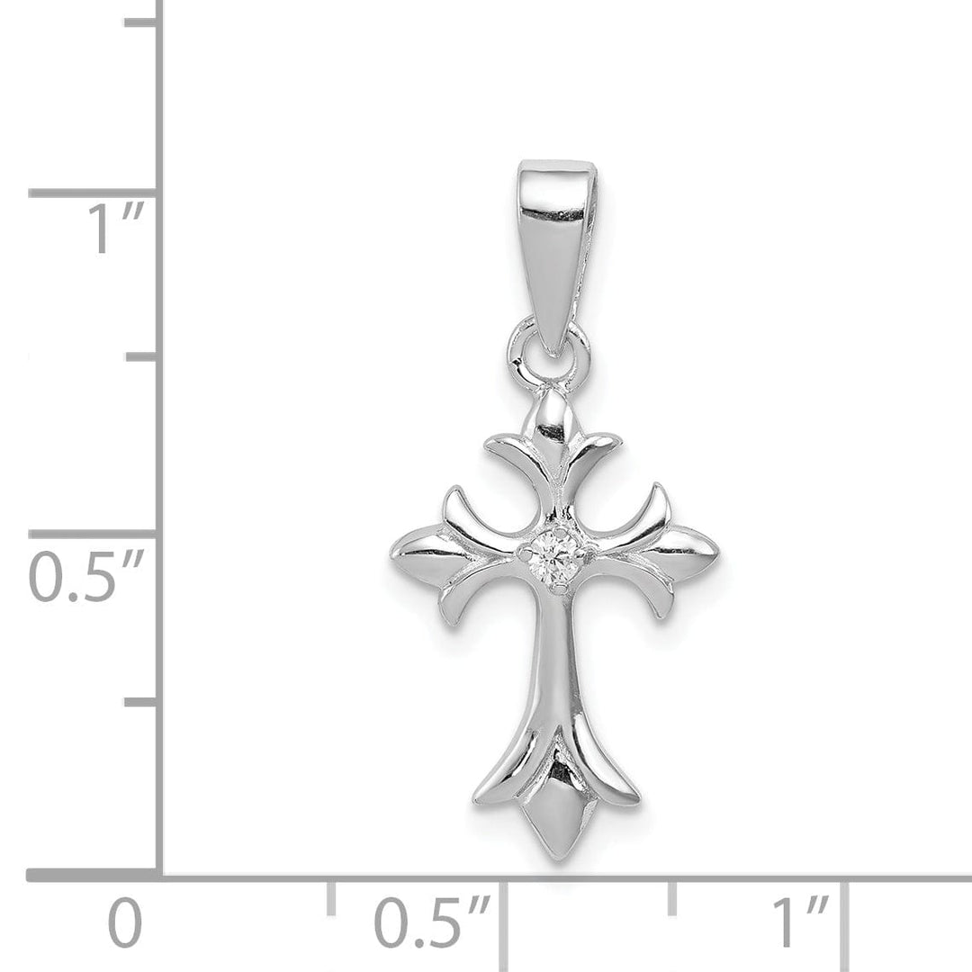 Lovely Rita's Pendants & Charms Sterling Silver Fleur De Lis Cross Pendant