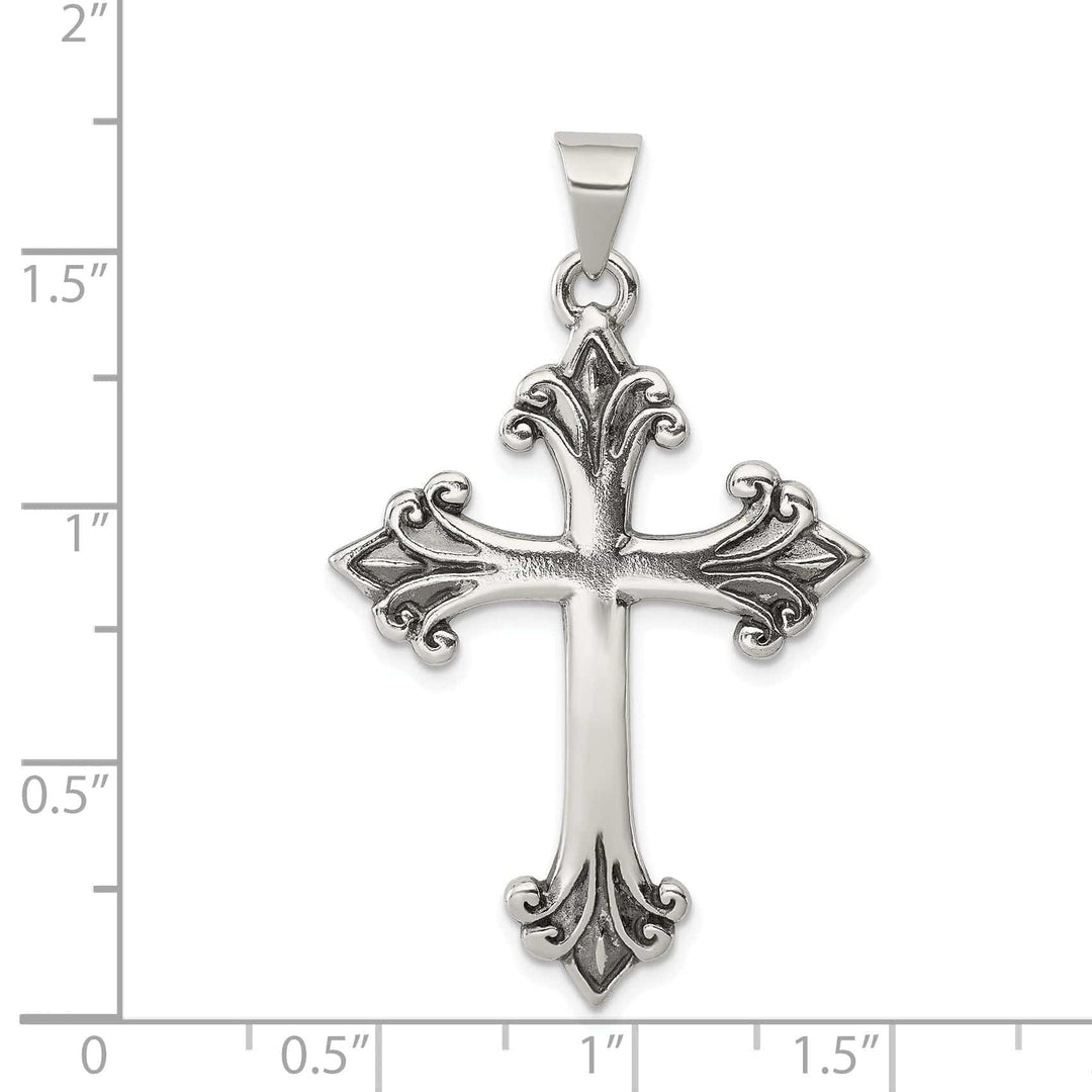 Lovely Rita's Pendants & Charms Sterling Silver Fleur De Lis Cross Pendant