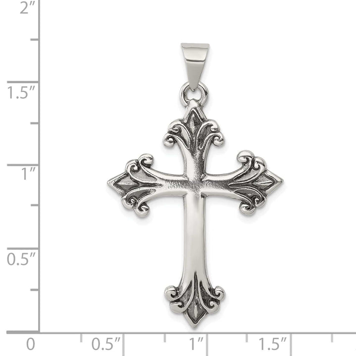 Lovely Rita's Pendants & Charms Sterling Silver Fleur De Lis Cross Pendant