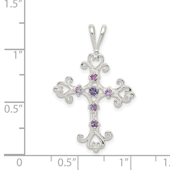 Lovely Rita's Pendants & Charms Sterling Silver Fleur De Lis Cross Pendant