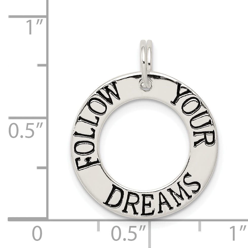 Lovely Rita's Pendants & Charms Sterling Silver Follow Your Dreams Circle Charm