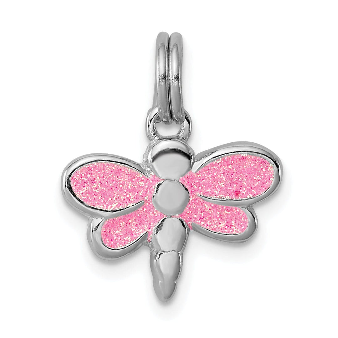 Lovely Rita's Pendants & Charms Sterling Silver Glitter Enamel Dragonfly Charm