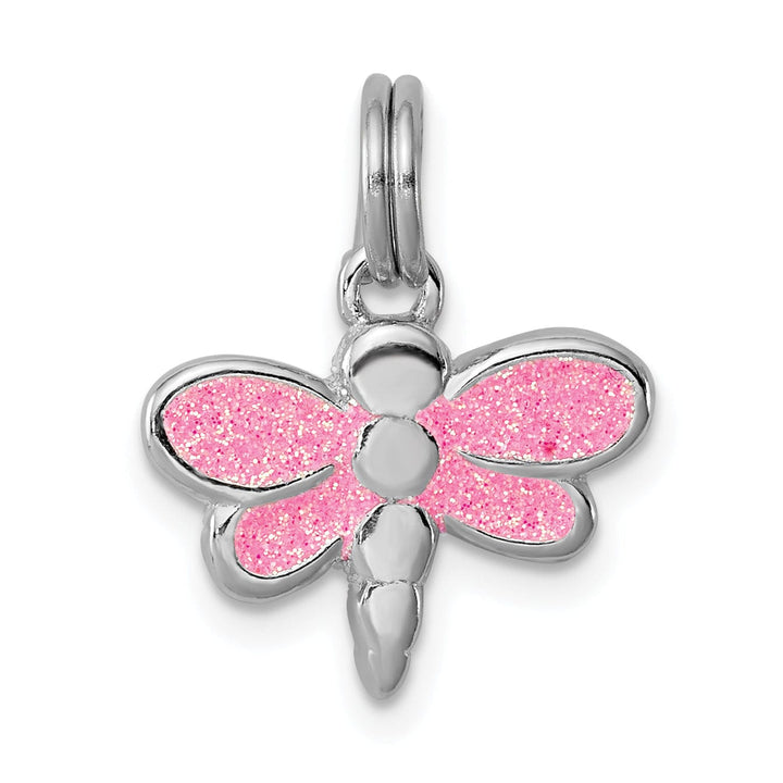 Lovely Rita's Pendants & Charms Sterling Silver Glitter Enamel Dragonfly Charm