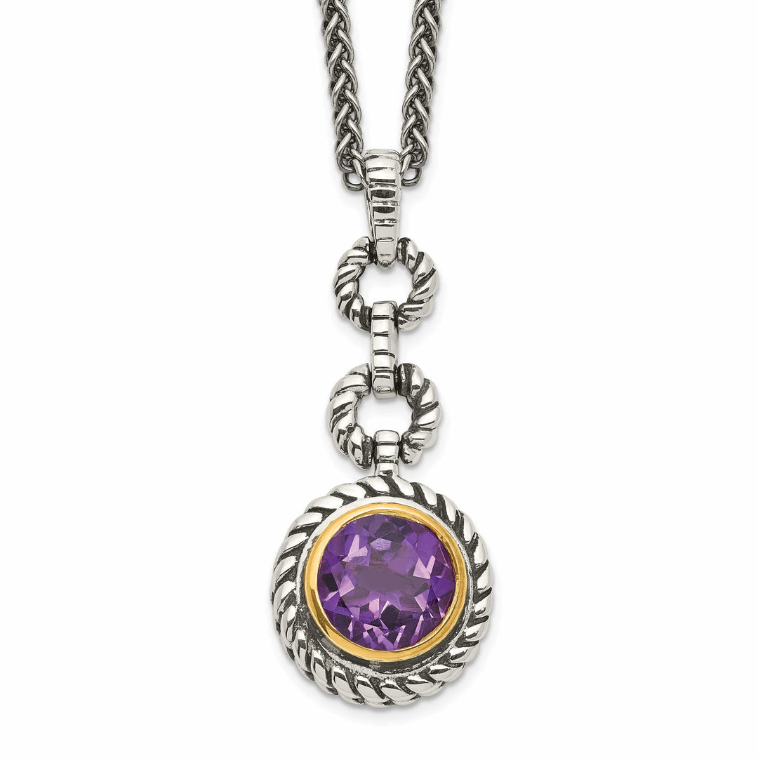 Shey Couture Pendants & Charms Sterling Silver Gold accent 1.60 Amethyst 18