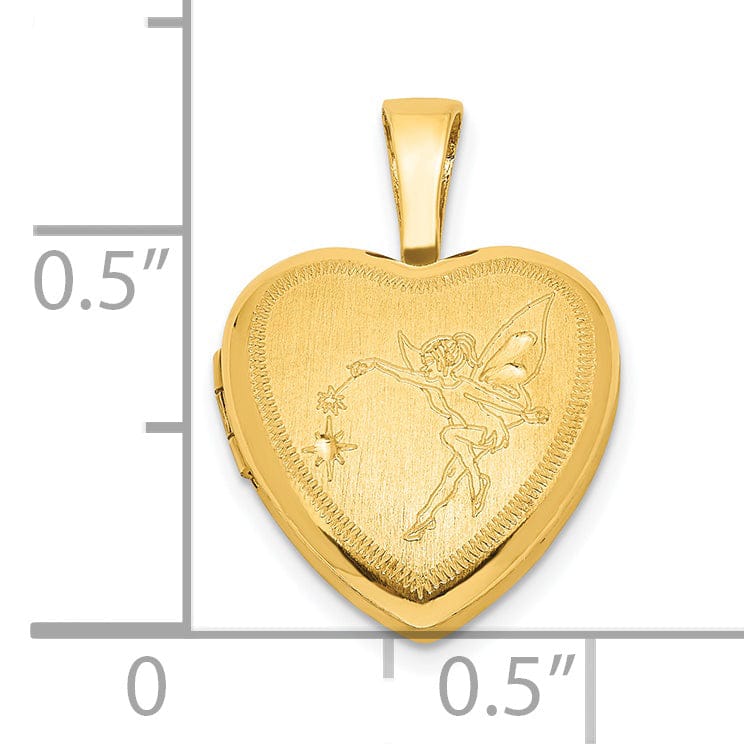 Lovely Rita's Pendants & Charms Sterling Silver Gold-plated 12mm Fairy Heart Locket