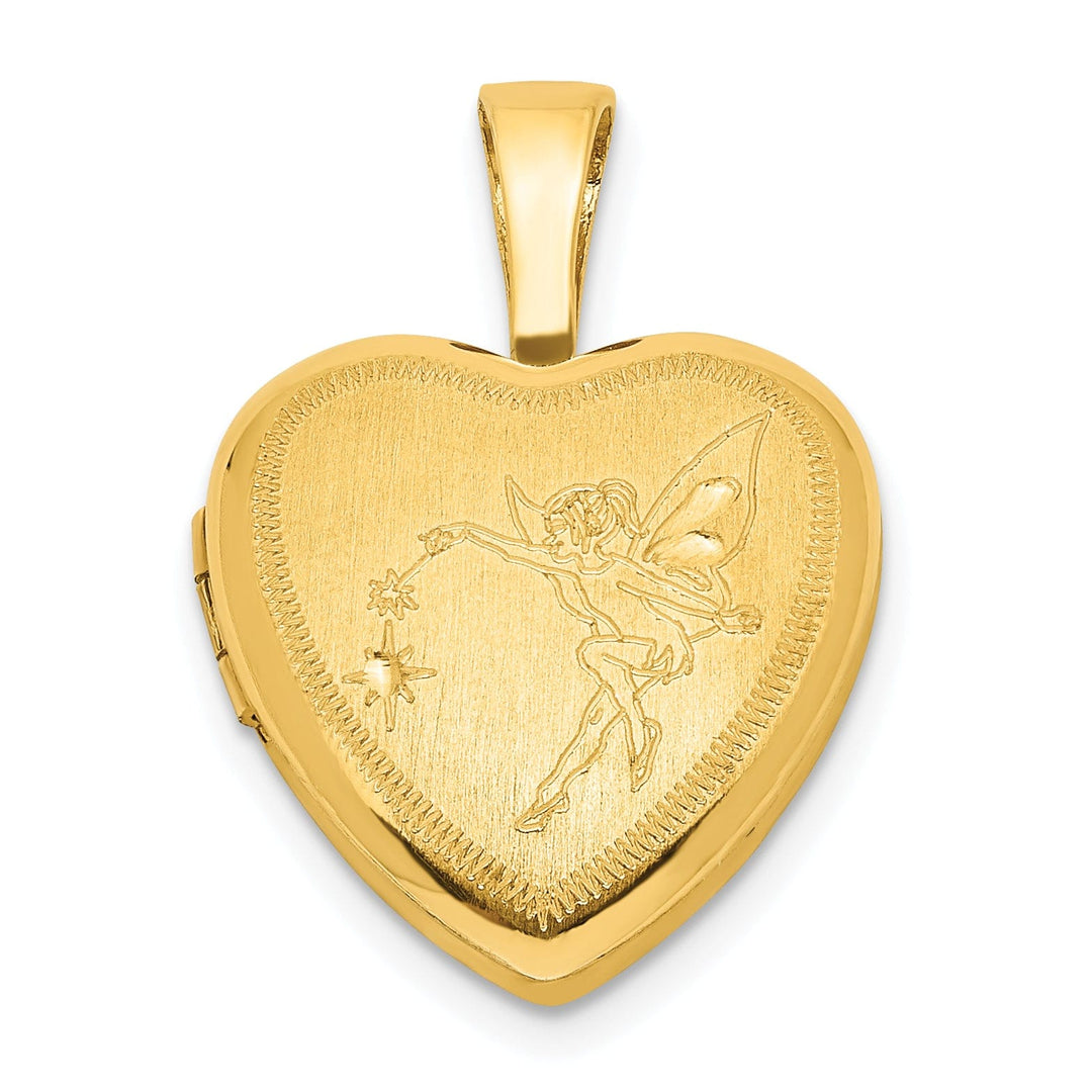 Lovely Rita's Pendants & Charms Sterling Silver Gold-plated 12mm Fairy Heart Locket