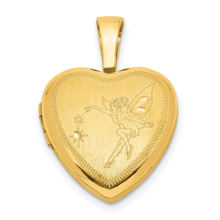 Lovely Rita's Pendants & Charms Sterling Silver Gold-plated 12mm Fairy Heart Locket