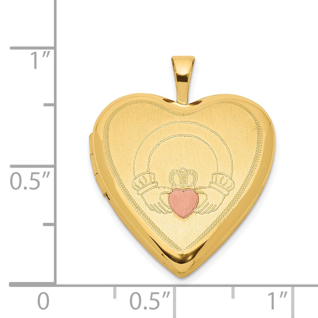 Lovely Rita's Pendants & Charms Sterling Silver Gold-plated 20mm Claddagh Enameled Heart Locket