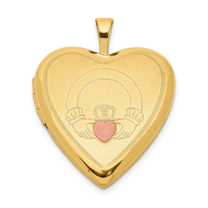 Lovely Rita's Pendants & Charms Sterling Silver Gold-plated 20mm Claddagh Enameled Heart Locket