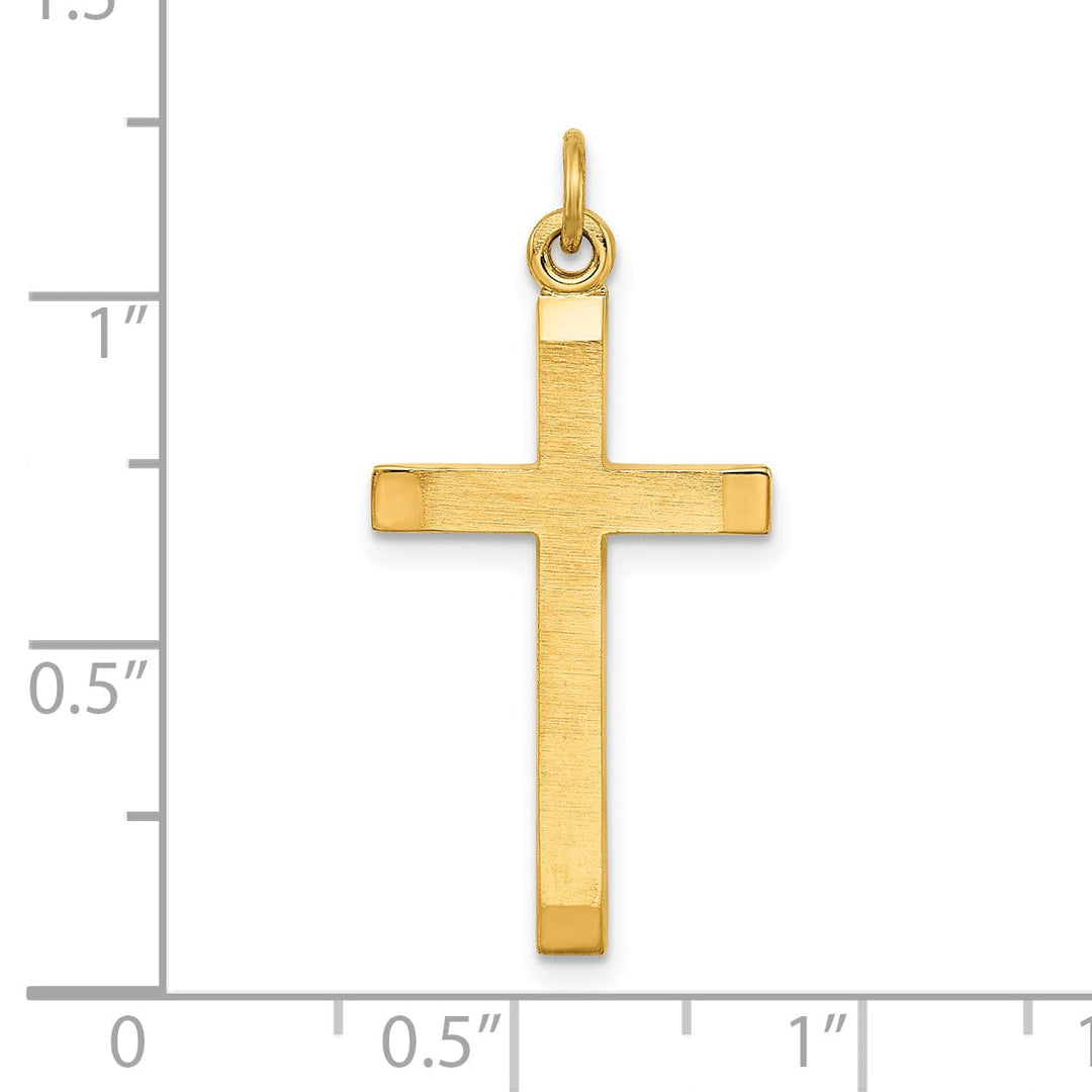 Lovely Rita's Pendants & Charms Sterling Silver Gold-plated Polished and Satin Cross Pendant