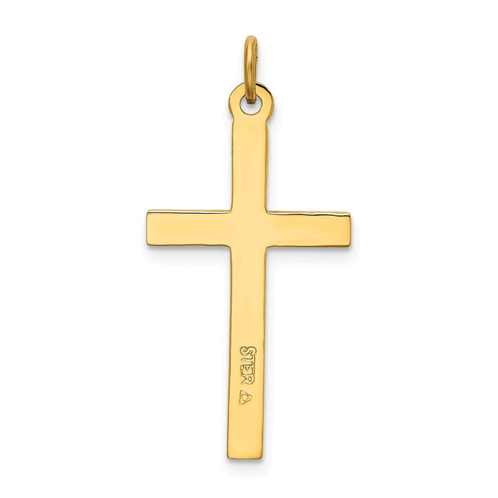Lovely Rita's Pendants & Charms Sterling Silver Gold-plated Polished and Satin Cross Pendant
